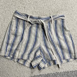 NWT J. Crew Womens 6 Linen Blend Tie Front Pull On Elastic Waist Shorts Hillerod